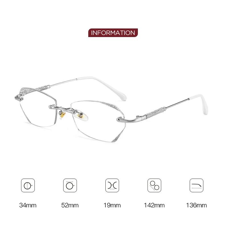 Diamantgeschnittene High-End-Lesebrille für Menschen mittleren Alters und ältere Menschen, Anti-Blaulicht, stilvoll, randlos, 188 – Detail 7