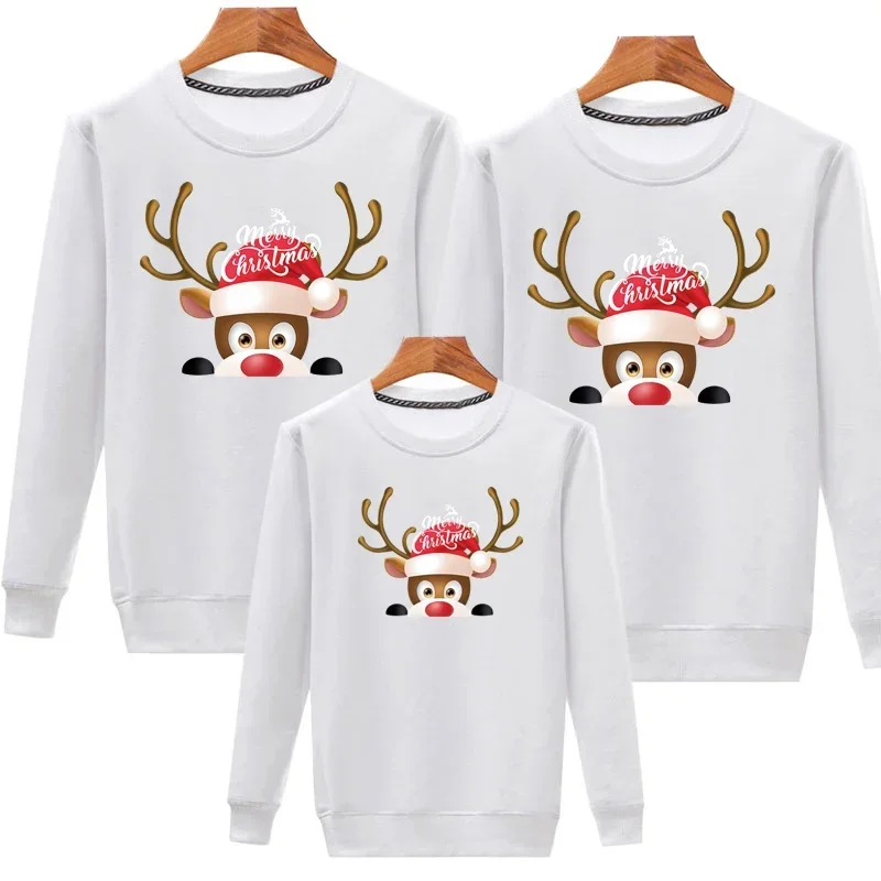 thumbnail image 4 of Pijamas navideños para la familia, ropa a juego para mamá e hija, suéter de algodón, estampado de Feliz Navidad, conjuntos navideños a juego para la familia, 4 of 5