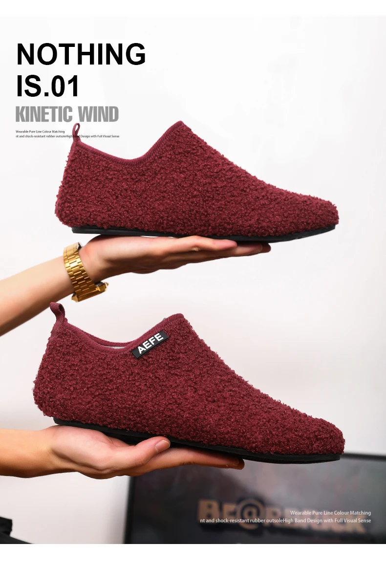 YRZL Winter Baumwolle Schuhe Männer Warm Slip auf Leichte Winter Hausschuhe Männer Plüsch Indoor Hause Baumwolle Loafer Männer Warme Schuhe – Detail 5