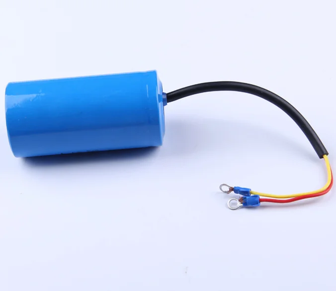 CD60 350uF 250V AC Starting Capacitor For Heavy Duty Electric Motor Air Compressor Red Yellow Two Wires german bizer copelan carrier semi hermetic compressor motor piston refrigeration compressor electric motor