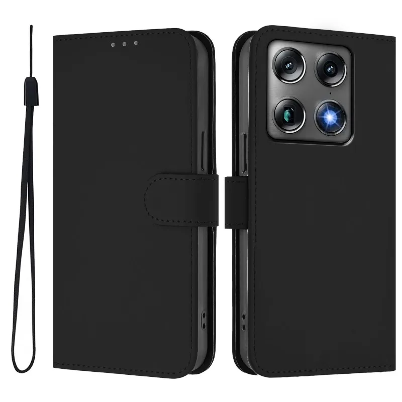 Premium Wallet Flip Cover Phone Case with Signature Lanyard and Magnetic Buckle