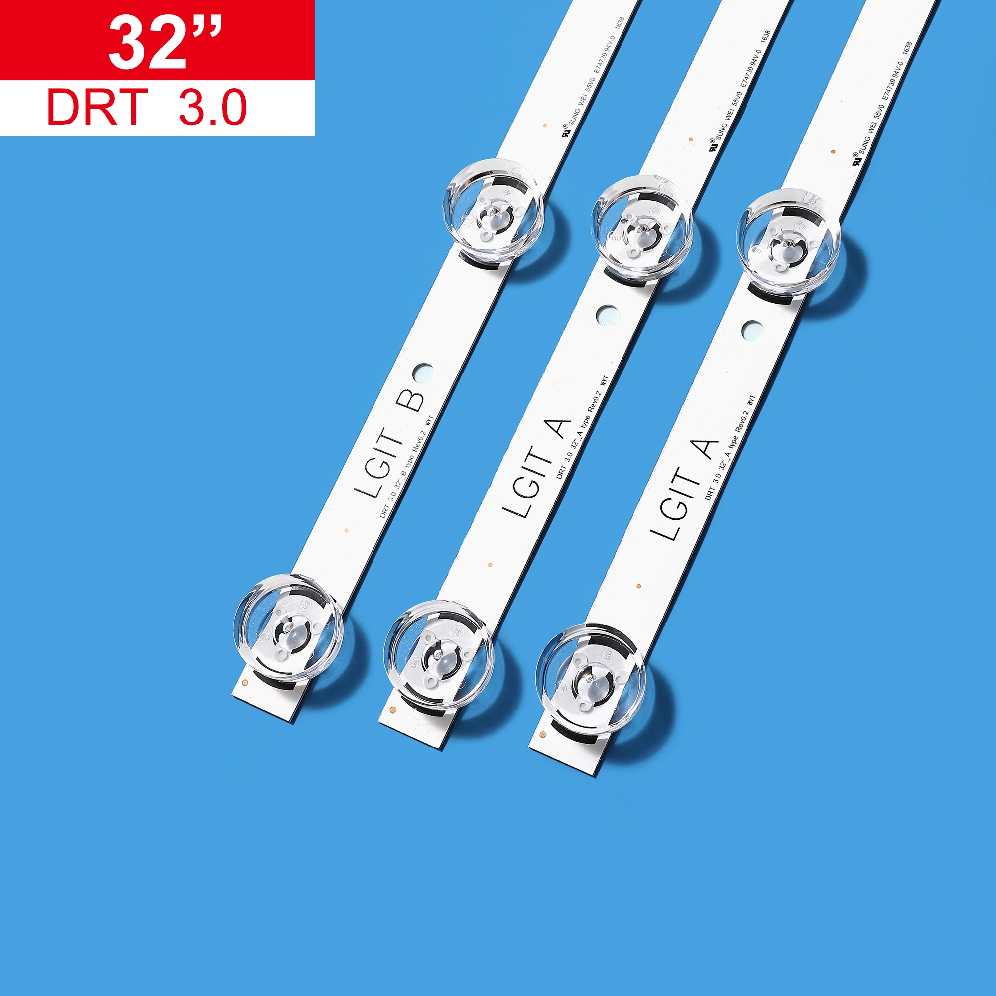 3 PCS 6 LED Strip 590MM for 32LB5800 32LF560V 32LB580V 32LB572V 32LB650V Innotek DRT 3.0 32 6916L-1974A 32inch 32MB25VQ LED Backlight