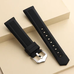 Versatile Silicone Sport Watch Strap - Waterproof Rubber Band - 28mm (Black)