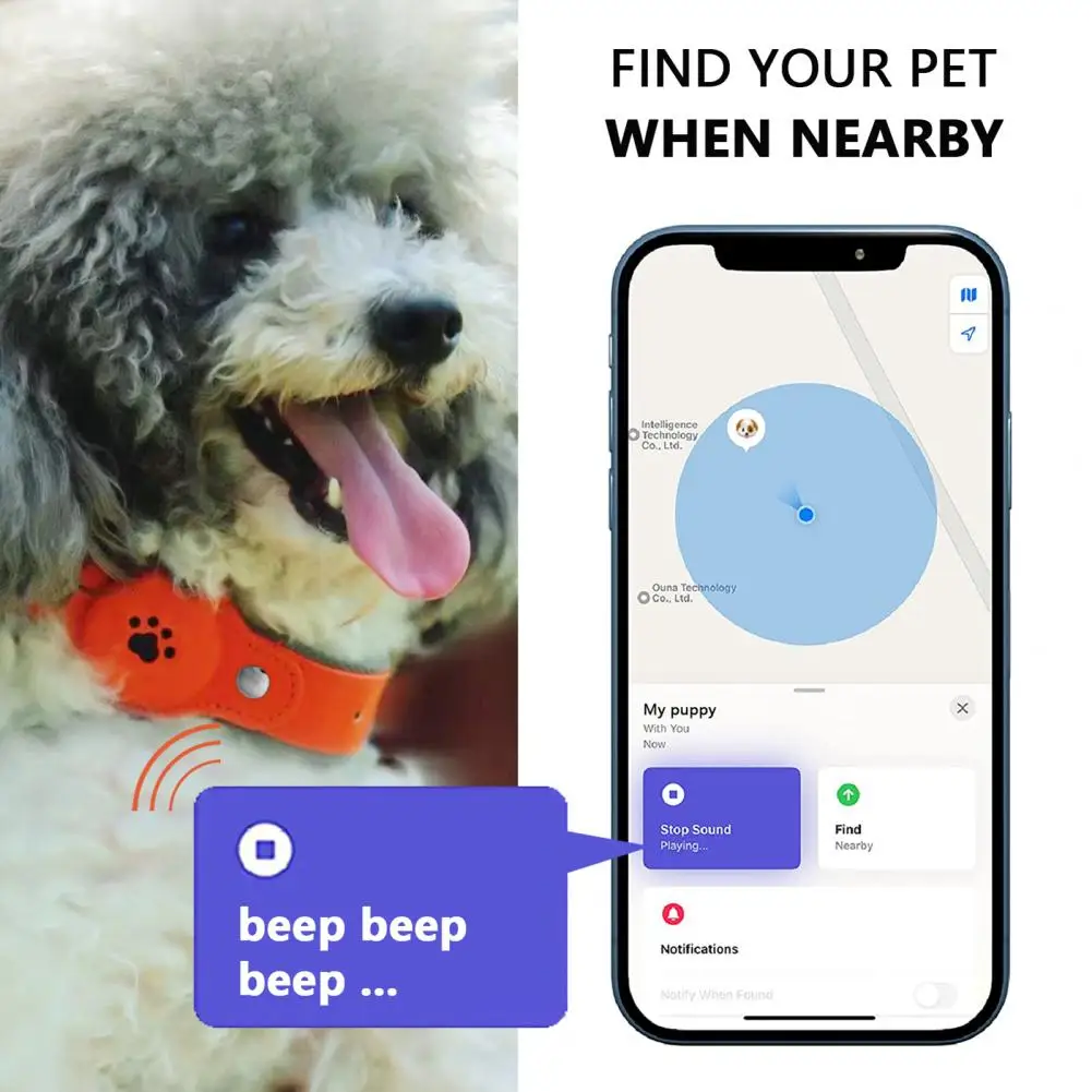 Leather Pet Adjustable Collars Pet Cat Collar For IOS Protective Tracker Anti Lost Positioning Collar GPS Tracker