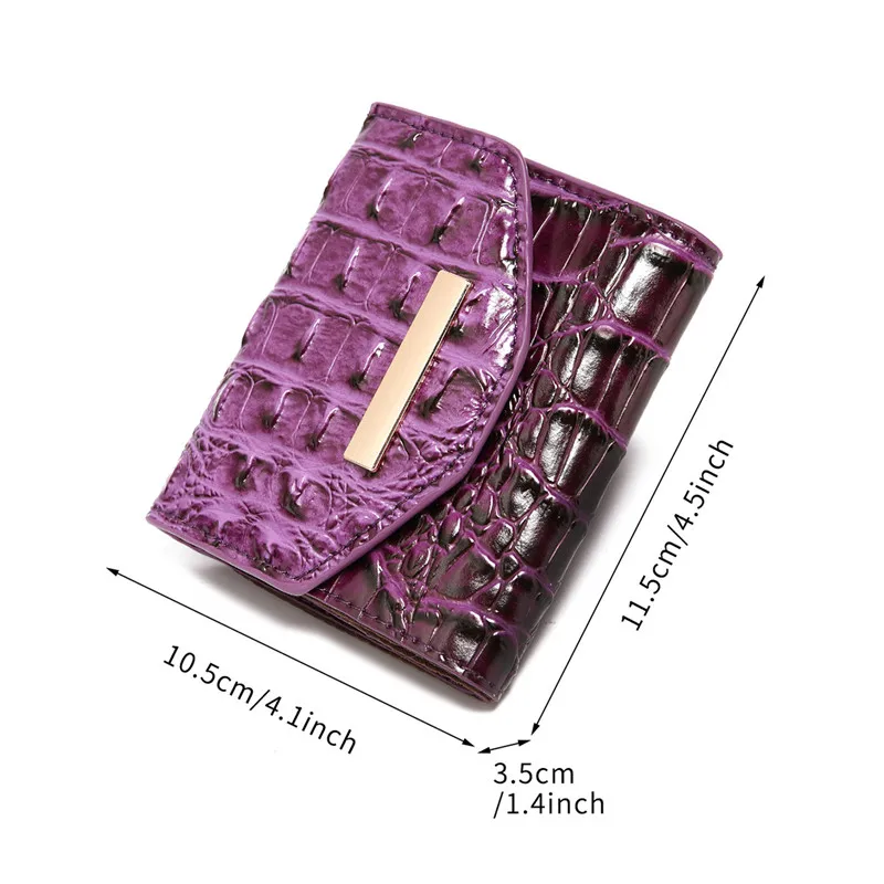 XMESSUN Women New Trendy Crocodile Pattern Short Wallet for Women Fashion Retro High Quality Ladies ID Card Cover Purse Bag