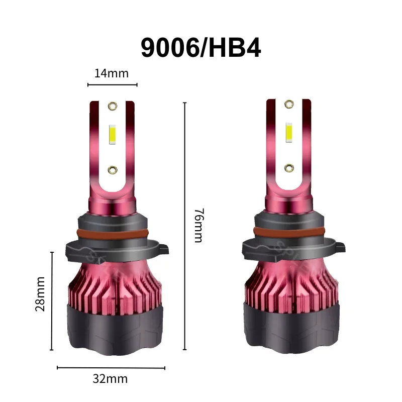 2X 9006/HB4 LED Headlight Low Beam Lights 9V-36V For Mitsubishi Outlander II 2006 2007 2008 2009 2010 2011 2012 Car Lamp Bulbs