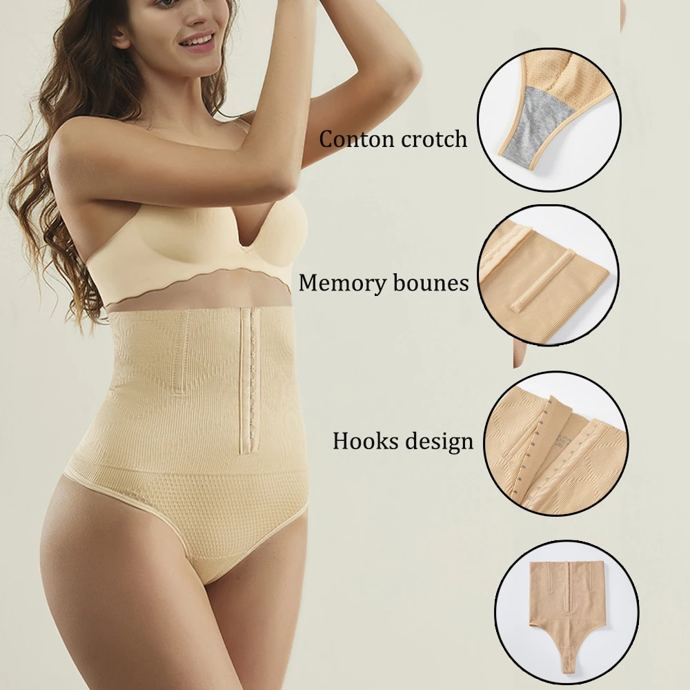 Women Shapewear Thong Panties High Waist Thong Body Shapers Tummy Control Panties