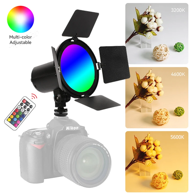 

RGB LED Video Light 360 Full Color Continuous Lighting Photography Light Studio Lamp for Portrait Outdoor Shooting YouTube
