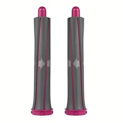 Versatile Hair Styling Nozzle with Multi - Function Curler and Smoothing Brush Attachment (30 Curling 2Pcs - Rose)