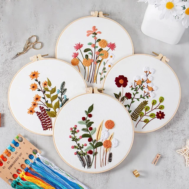 Embroidery Kit Starter, Floral Embroidery Kit, Needle Thread Tools