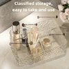 Light Luxury Water Corrugated Trapezoidal Clear Open Desktop Cosmetics Storage Box Multi-grid Makeup Organizer Box Accessories 3