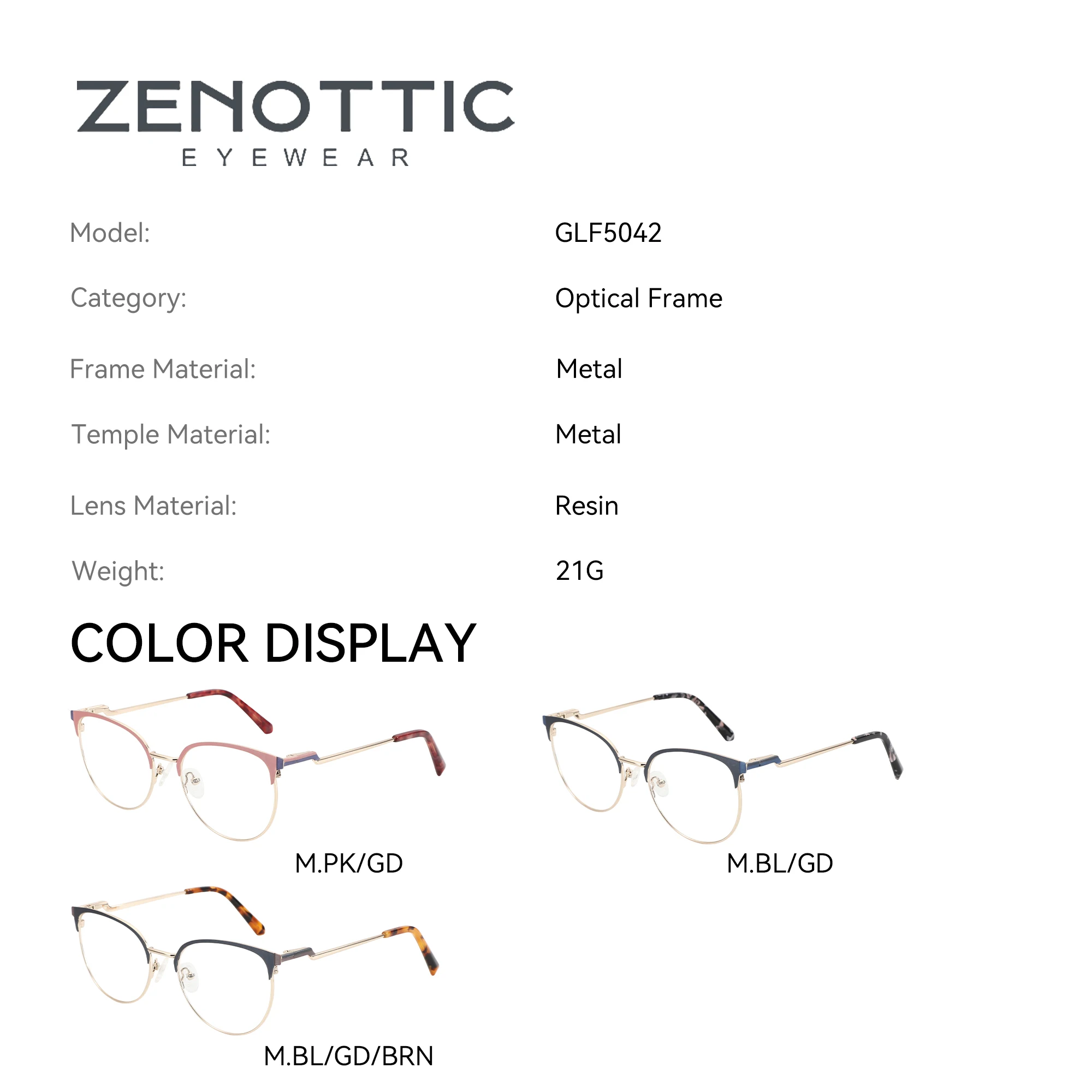  ZENOTTIC Trend Cat Eye Brillen, Anti-Blaulicht/Photochrom, halbrandlos, Myopie/Progressive Brillen für Damen – Detail 2