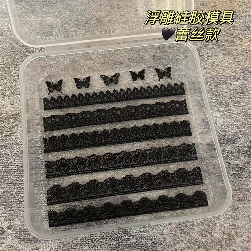 1pc  Embossed Butterfly 3D Acrylic Nail  Mold Nail Art Decorations Nails DIY Silicone Nail Stamping Plates Nails Products Nail 3