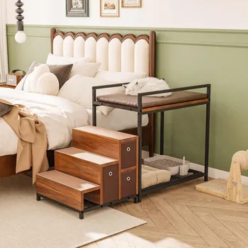 Dog Window Perch, Pet Bunk Bed with Multi-Level Platform, Non-Slip Cat Window Perch with Stroage Drawers, Dog Perch to Look Out 2