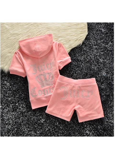 YICIYA Juicy Tracksuit Spring/Fall 2022 Women's Brand Velour Tracksuit Suit Women Velvet Zipper Sweatshirt And Pants Fat Sister pink short set