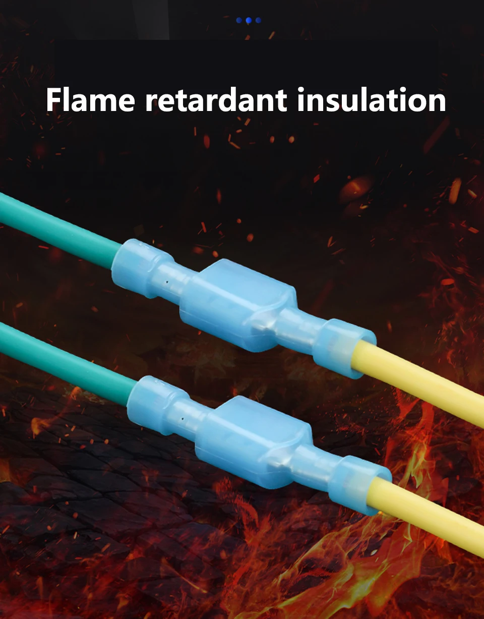 20er-Set FDFN MDFN NYLON Vollständig Isolierte Flachstecker Crimpklemmen Kabelverbinder Schnellverdrahtung Anschlussklemmen – Detail 4