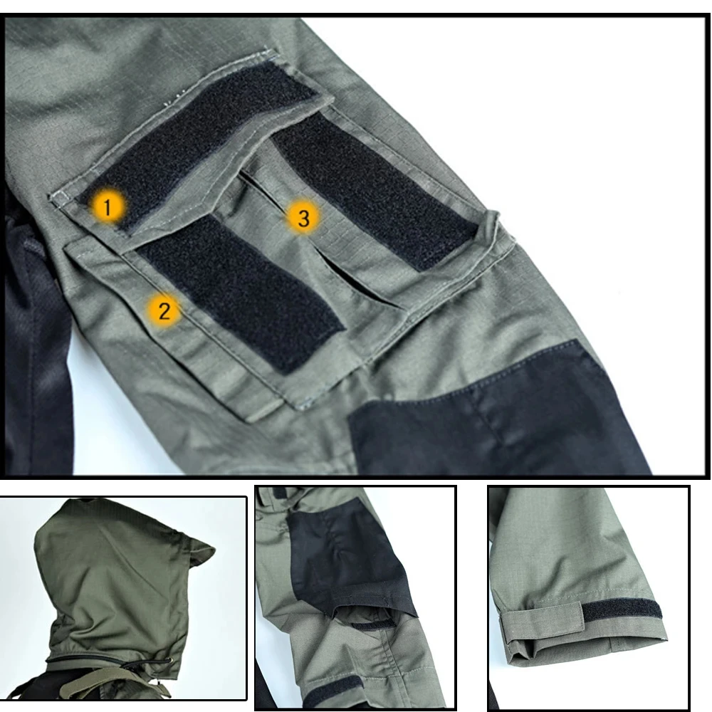 Tactical Shirt Pants Suit Men Camo Long Sleeve Military Training Uniform Outdoor Army Fans Combat Tops Trousers Sets Workwear