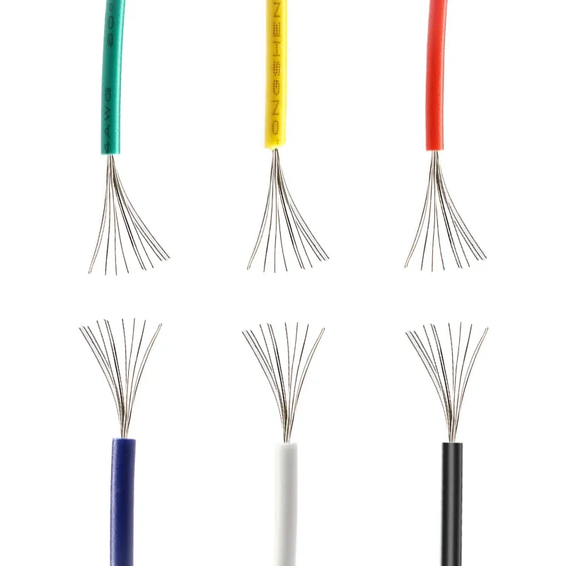 유연한 실리콘 와이어 롤, 실리콘 고무 절연 주석 도금 구리 내열성 케이블, 600V 키트, 30, 28, 26, 24, 22, 20, 18, 16AWG