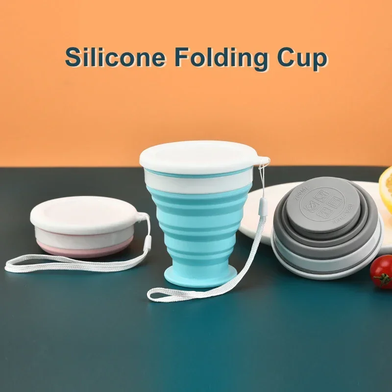 2023 Folding Cup Foldable Collapsible Telescopic Silicone Water Bottle Outdoor Travel Children Cups Teacups Ware Jug Drink Water