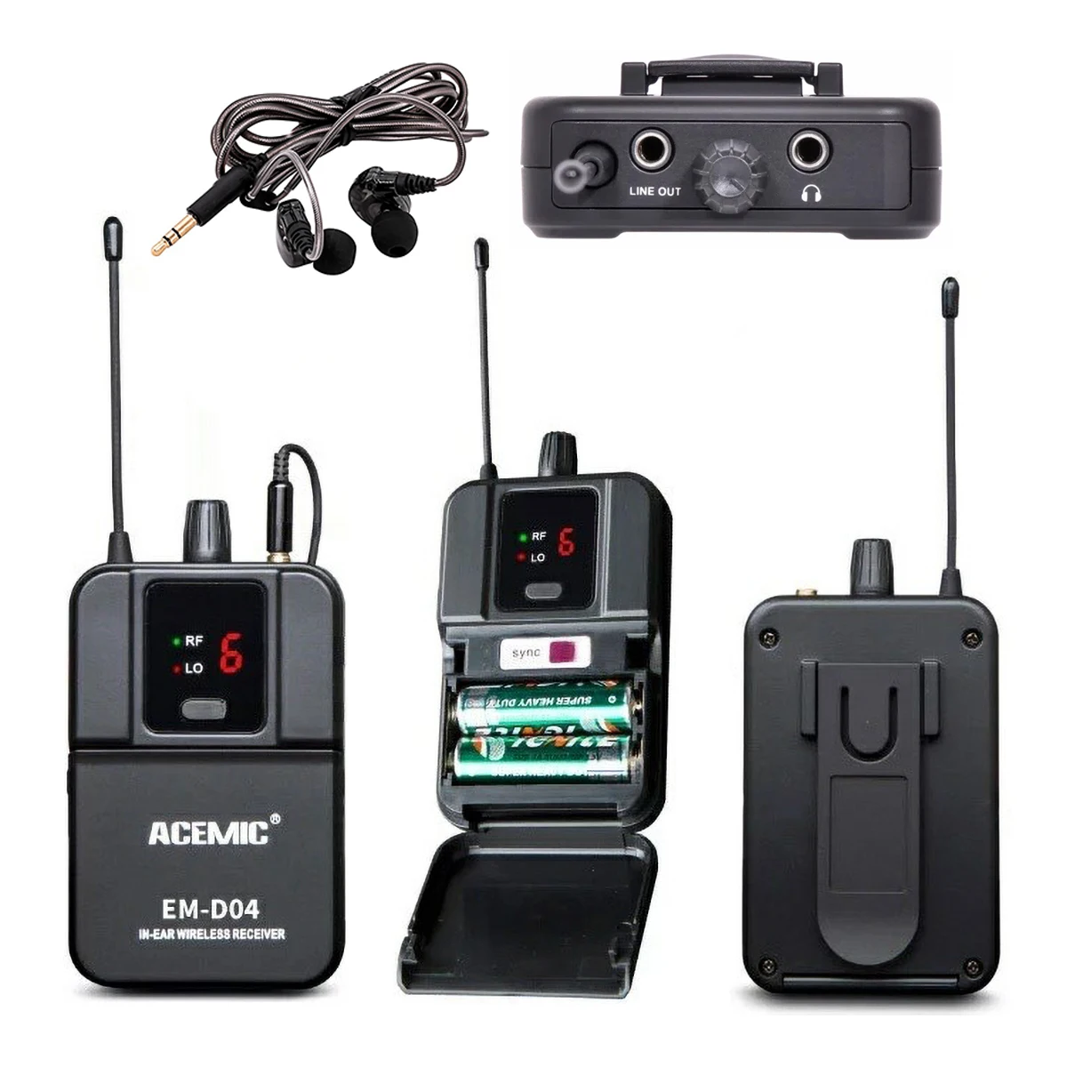 Wireless In-Ear Monitor System 4 Channel Acemic EM-D04 Wireless In Ear Monitor