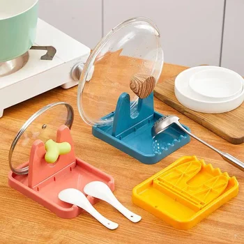 Foldable Pot Lid Rack Plastic Spoon Holder Stand Kitchen Organizer for Fork Spatula Rack Pan Cover Shelf Tableware Storage Rack 1
