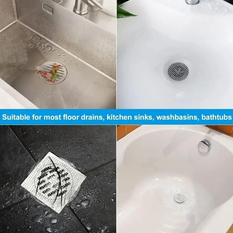 5/30 Bathroom Accessories D/bathroom PCS Floor Drain Sticker Hair Catcher Drains Kitchen Sink Strainer Anti Shower Filter Catch