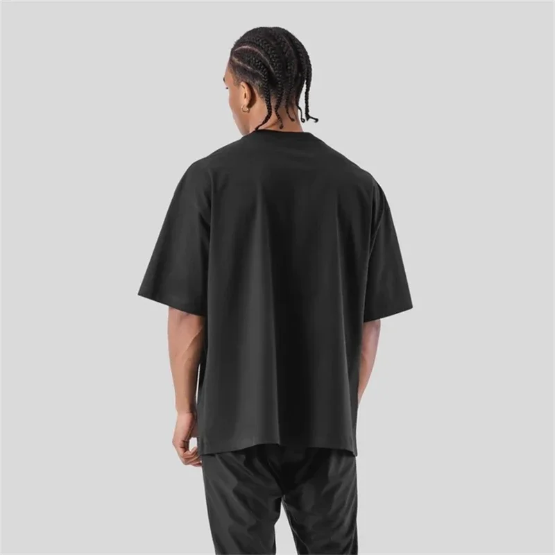 LYFT ONE POINT Y Print Großes T-Shirt Männer Laufsport Gym Fitness Training Oversize T-Shirt Herrenhemd Bodybuilding T-Shirts – Detail 9