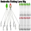 5 Arms Fishing Gear Group Lure Umbrella Rig Fishing Lure Snap Swivel Fishing Bait for Bass Trout Salmon Frashwater Saltwater 1