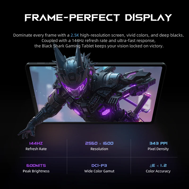 글로벌 버전 블랙 샤크 게이밍 태블릿 퀄컴 8S Gen 3 탑재 8.8'' 2.5K 144Hz 디스플레이 7300mAh 블루투스 5.4