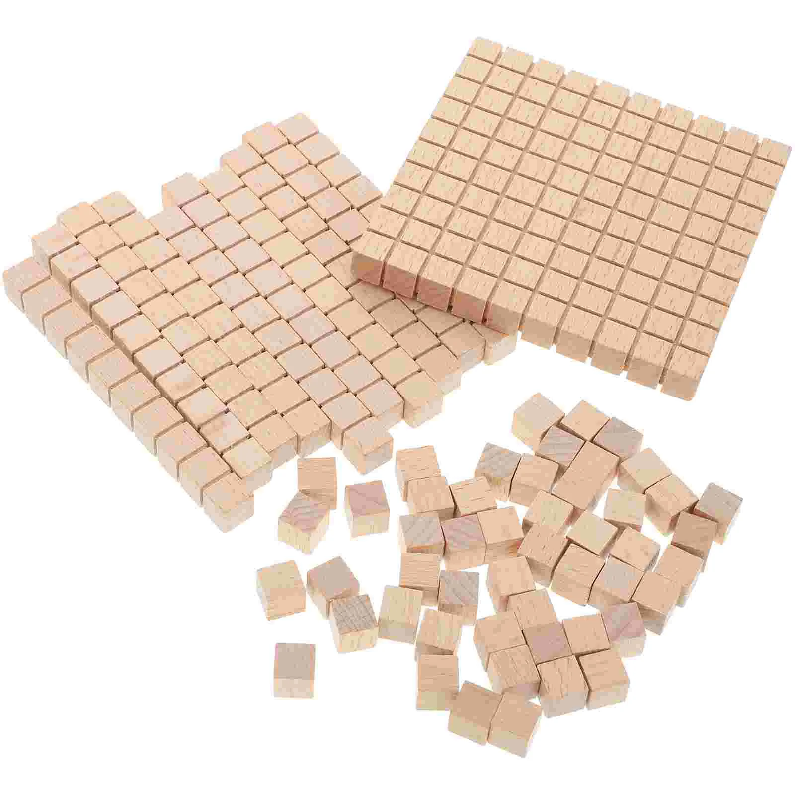 61 Pcs Math Building Block Model Learning Cube Blocks Teaching Aids Pupil Operation Wood Supplies Kids Pupils