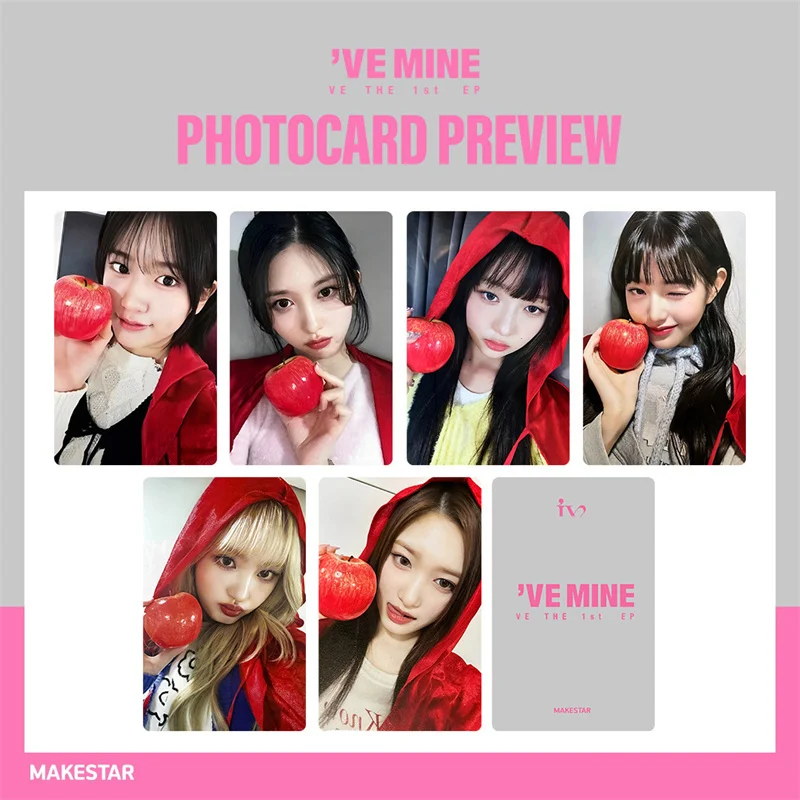 

6pcs/set KPOP IVE MS2.0 Little Red Riding Hood Album LOMO Card YUJIN WONGYONG LIZ Rei Leeseo GAEUL Girl Gift Postcard Photo Card