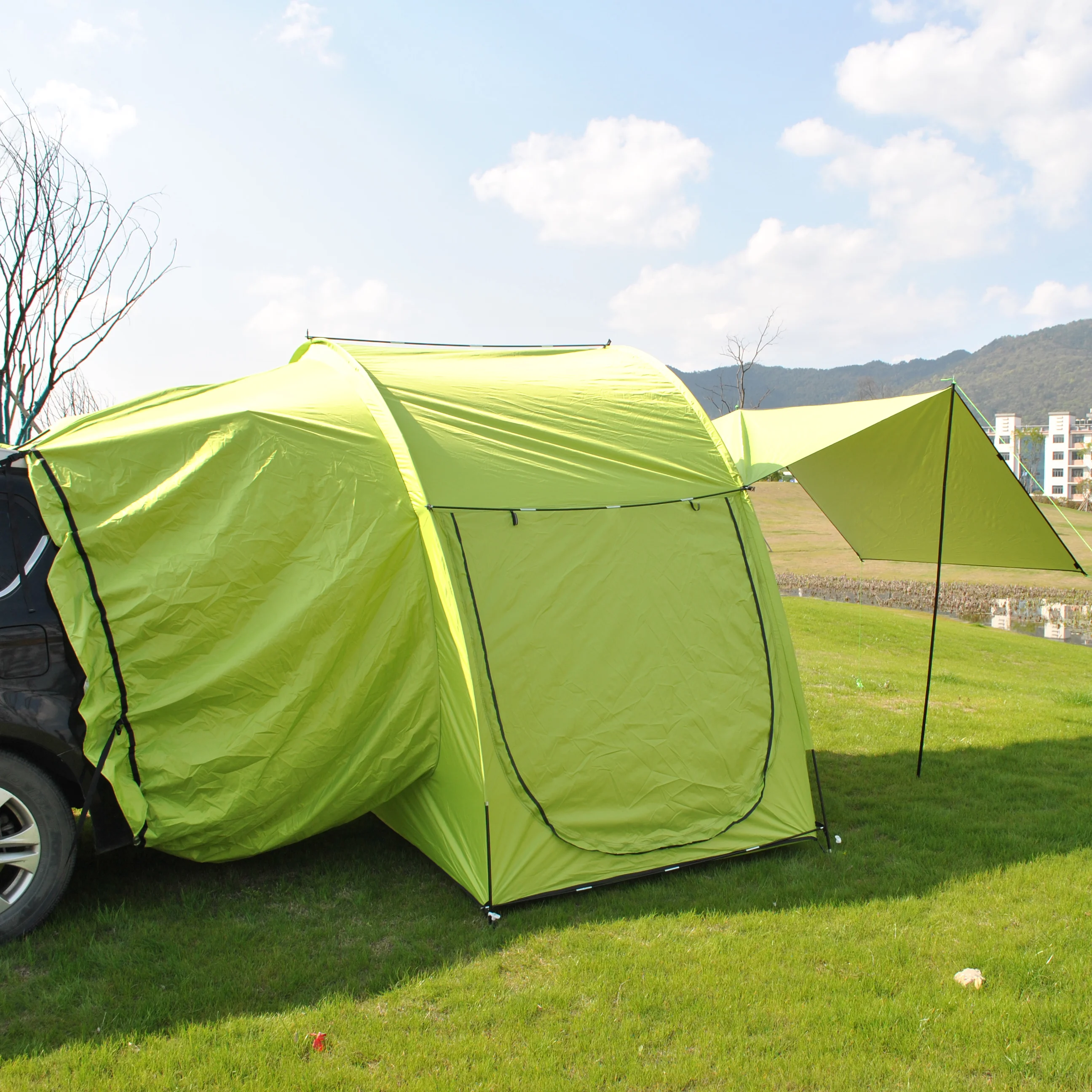 Kofferraum Zelt Auto Zelt Heckklappe Auto Heckzelt Camping für 4 Personen,  210D Wasserdichtes Oxford-Tuch : : Auto & Motorrad