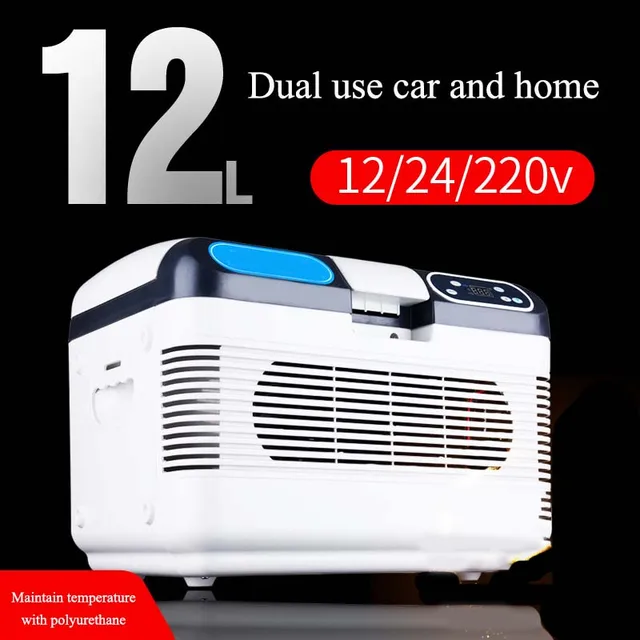 Réfrigérateur 12L voiture et maison réfrigérateur à double usage petit réfrigérateur froid et chaud réfrigérateur à double énergie 1