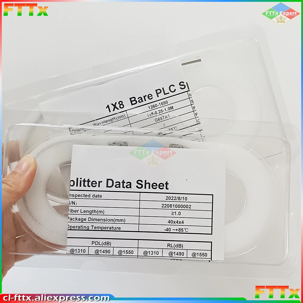 10-30pcs/lot 1x2 1x4 1x8 1x16 color Fiber optic PLC splitter without connector cable 0.9mm Mini Blockless 2,4 Ports PLC Splitter