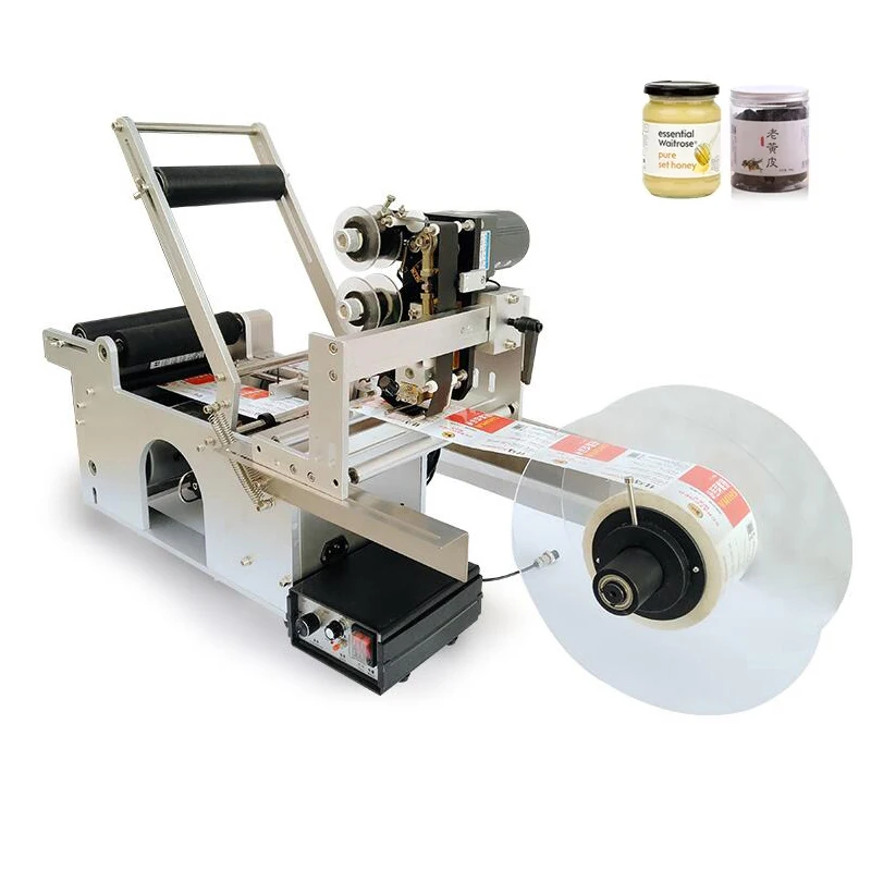 

Semi-Automatic Round Bottle Labeling Machine With Date Printer Adhesive Labeller Machine