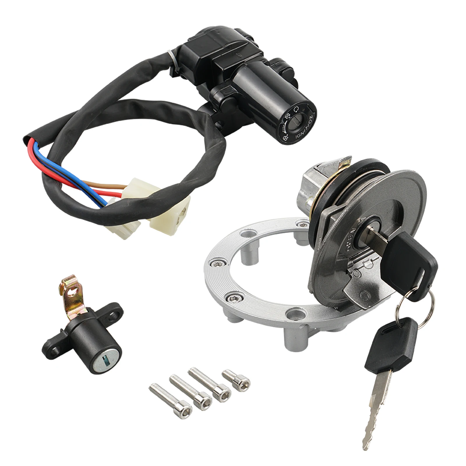 야마하 YZF R6 2003-2005 YZF R1 1998-2003 XJ6 XJ6F XJ6N 2009-2013 FJ1300 2001-2016용 연료 탱크 캡 커버 점화 스위치 1세트