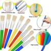 Paint Brushes for Kids, 8 Pcs Big Washable Chubby Toddler Paint Brushes, Easy to Clean & Grip Round and Flat Preschool Paint Bru 3
