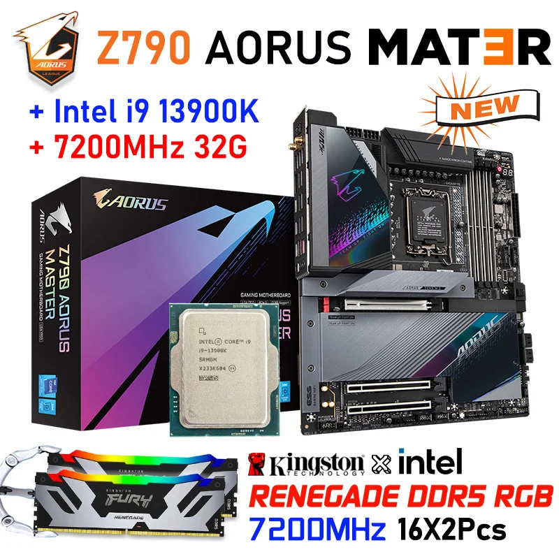 

LGA 1700 Gigabyte Z790 AORUS MASTER Motherboard Support 13th and 12th Gen Series CPU DDR5 128GB 8000MHz RAM Wifi 6E PCIe 5.0 New