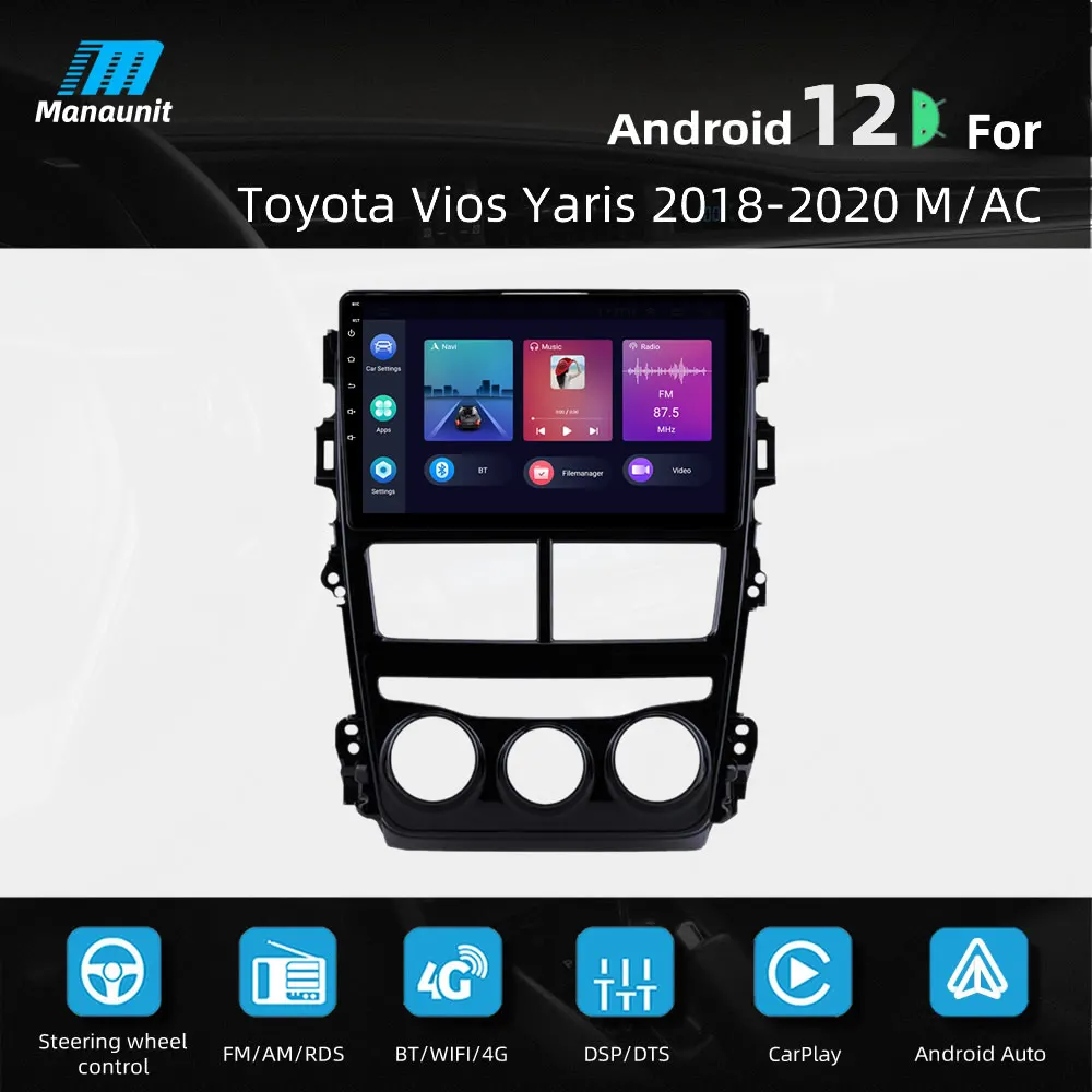 

9" Car Radio For Toyota Vios Yaris 2018 2019 2020 M/AC 4G SIM Wifi Multimedia Video Player Navigaion GPS DVD Stereo Head Unit
