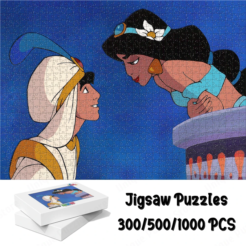 

Aladdin Series Large Adult Jigsaw Disney Classic Cartoons Jigsaw Puzzles Aladdin and Princess Jasmine Fun Family Game for Adults