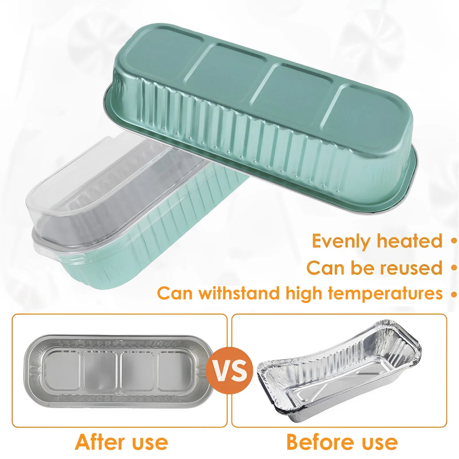 50Pcs Mini Loaf Pans with Lids and Spoons Cake Pans Aluminum Foil Baking Pan Bread Container Heat-Resistant Cake Mold for Party