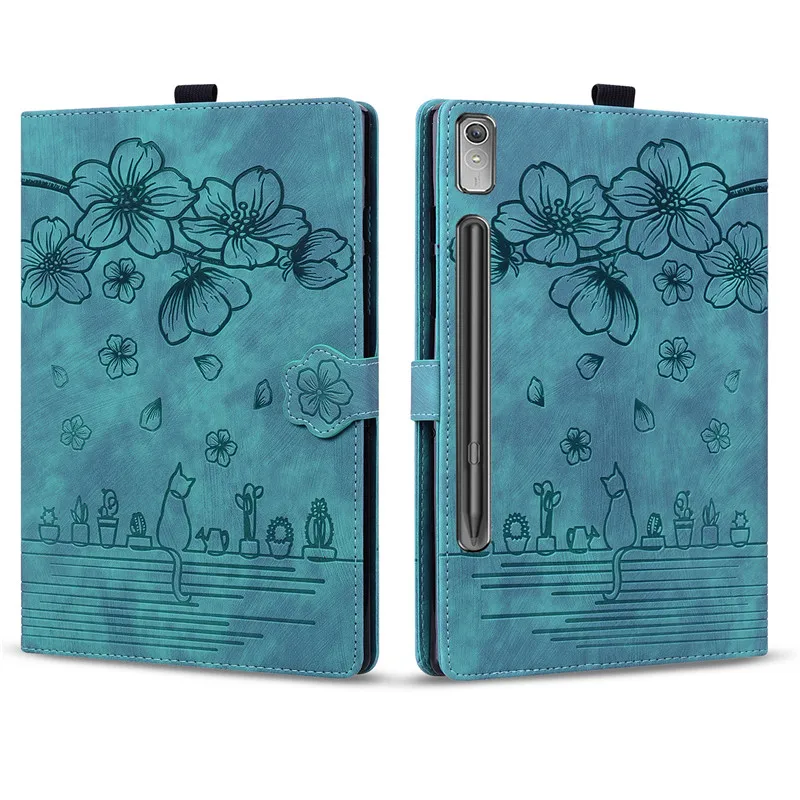 Cute Cat Flower Wallet Tablet Cover