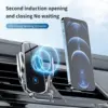 Support de téléphone de voiture magnétique sans fil, station de charge rapide