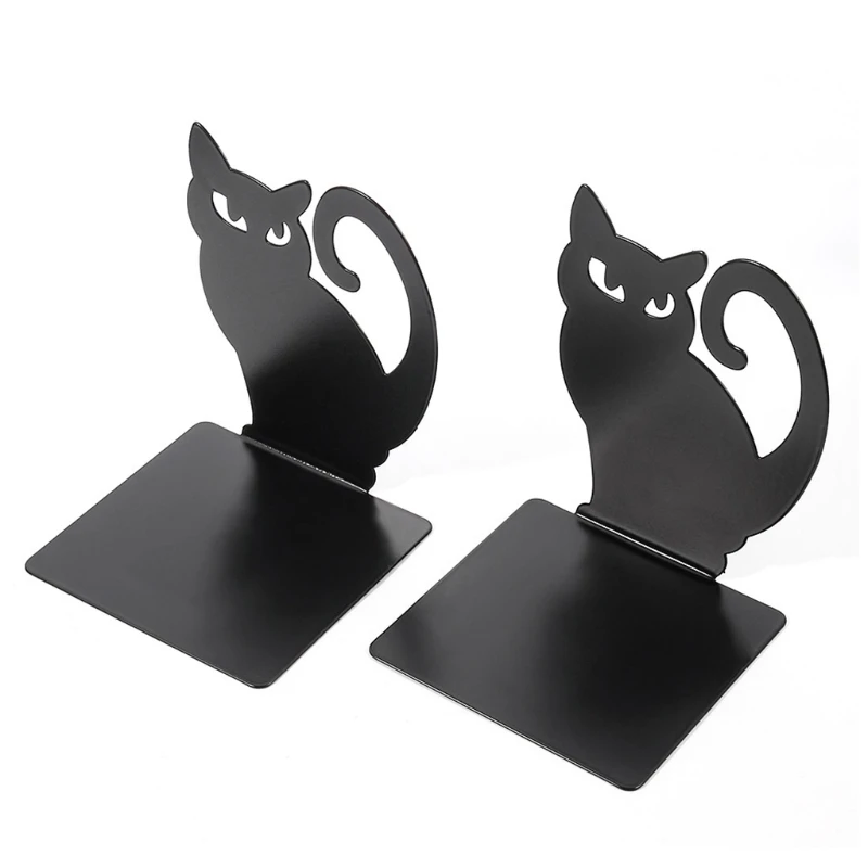 

Hollow-out Persian for Cat Book Stoppers Nonskid Thickening Iron Metal Bookends Book for Library Offic