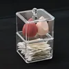 Acrylic Storage Box Bathroom Jar Makeup Organizer Cotton Round Pad Holder Cotton Swab Box Holder Dispenser 1