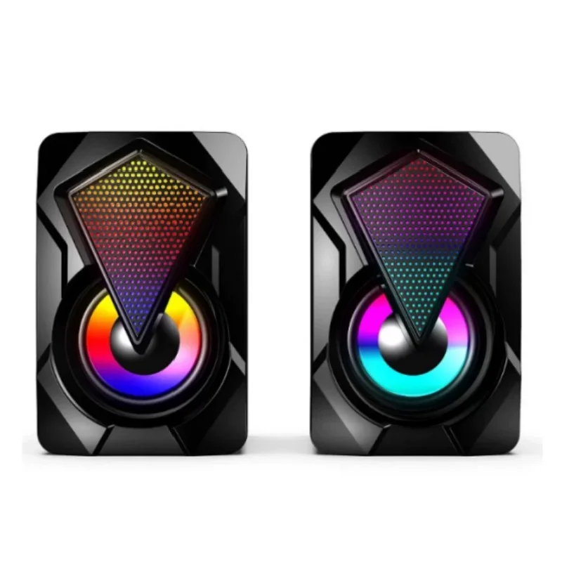 X2 미니 멀티미디어 데스크탑 컴퓨터 스피커 RGB 화려한 USB 유선 베이스 캐논 (가정용)