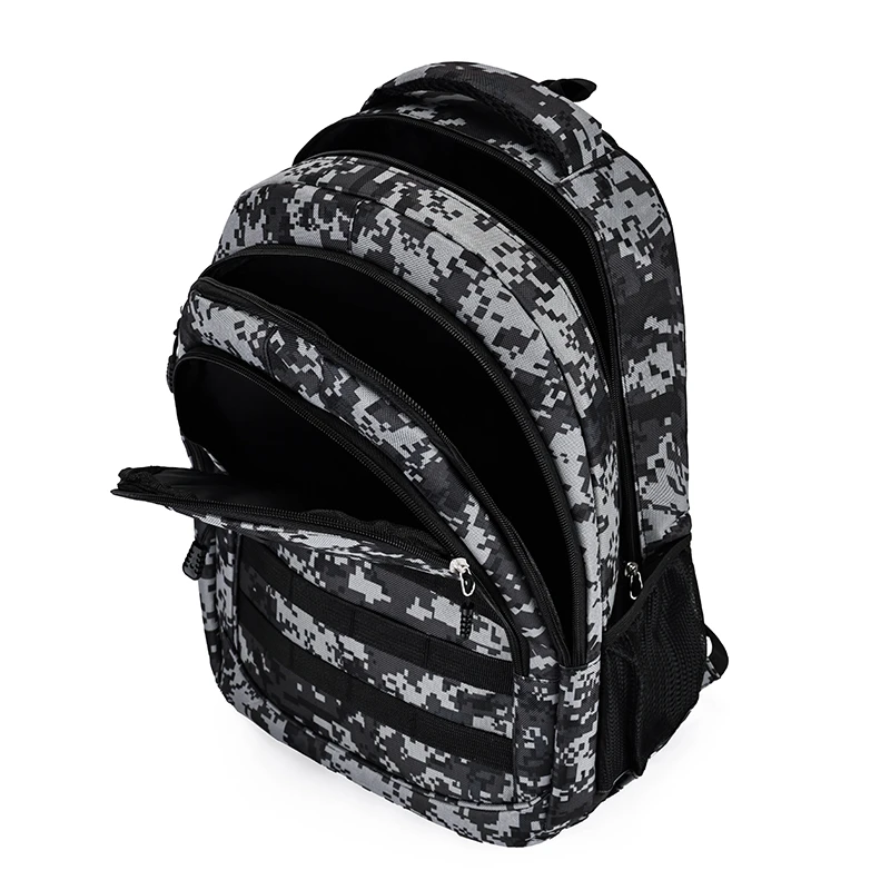 Unisex camouflage backpack | multi-pocket travel bag, suitable for outdoor activities and short trips - black hiking bag