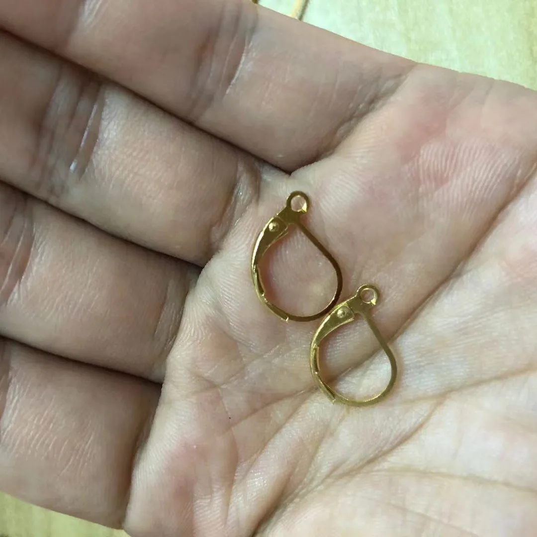 

20/50/100Pcs/Lot Gold Silver Copper French Round Buckle Earrings Making Accessories Clasps&Hooks Jewelry Finding 10*15MM