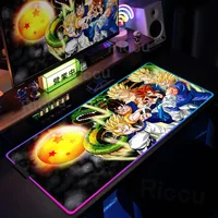 RGB Mousepad Computer Game Lock Edge Deskmat Xxl Keyboard PC Non-slip Carpet LED Glowing Anime Goku D-Dragons Balls Mausepad Rug - Image 3