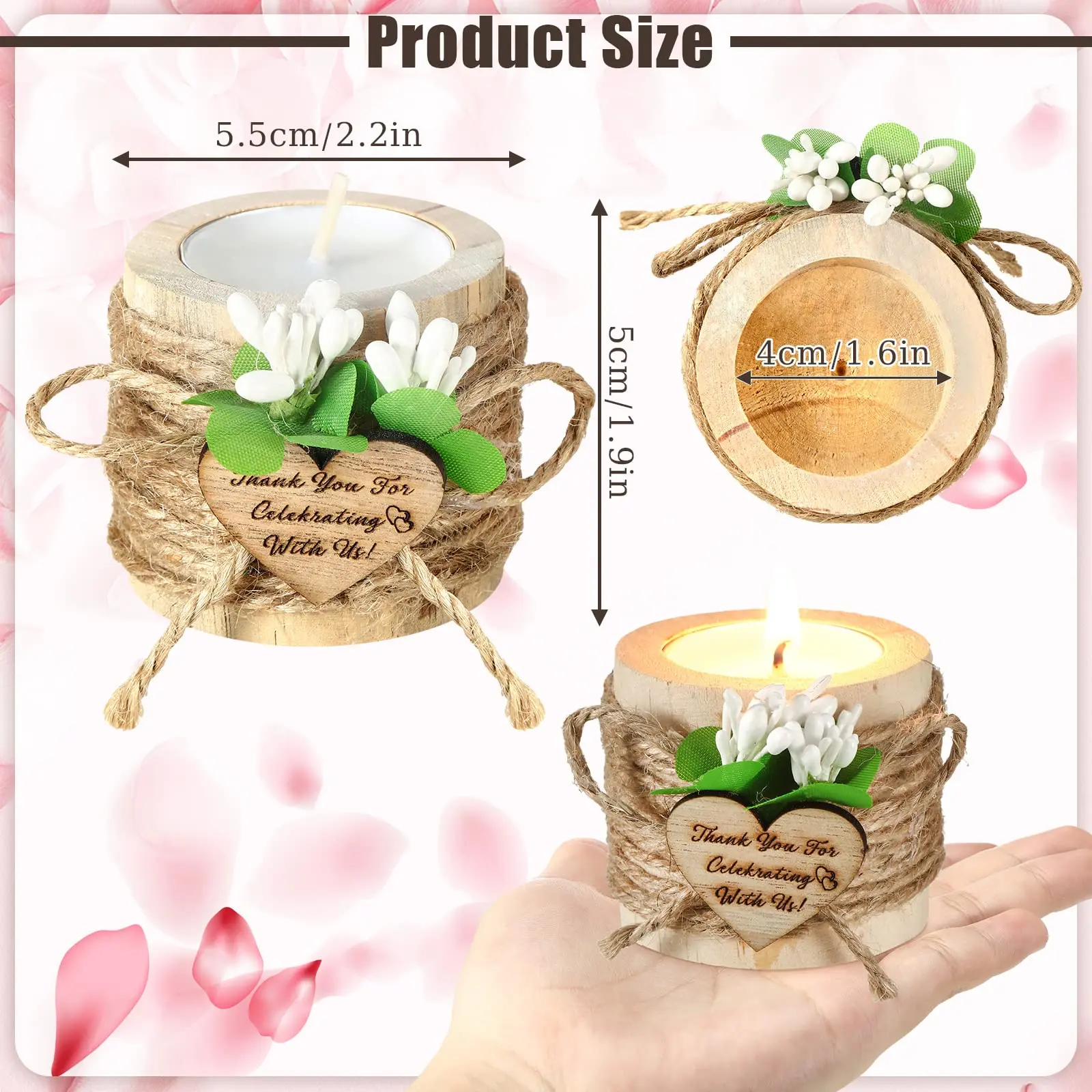 Portavelas de madera para invitados, recuerdos de boda para invitados,  regalos de agradecimiento, despedida de soltera, recuerdos de fiesta de  cumpleaños, decoración de mesa, 24-6 uds. - AliExpress, image size:1600x1600